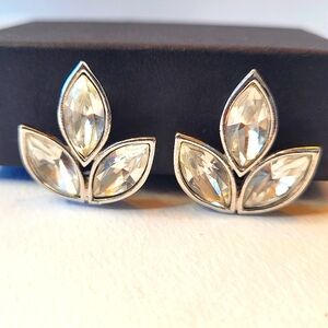 YSL Yves Saint Laurent Silver Clip Earrings